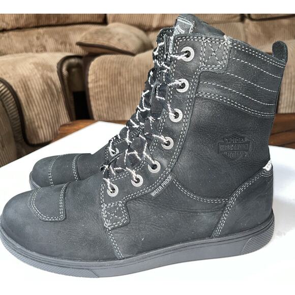 Harley-Davidson Men's Steinman 7-Inch Waterproof Motorcycle Boots D93696 Size 8M - Picture 1 of 10